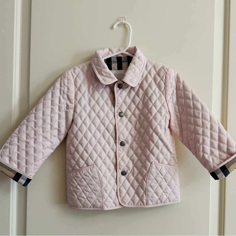 Burberry Light Pink Quilted Kids Puffer Jacket